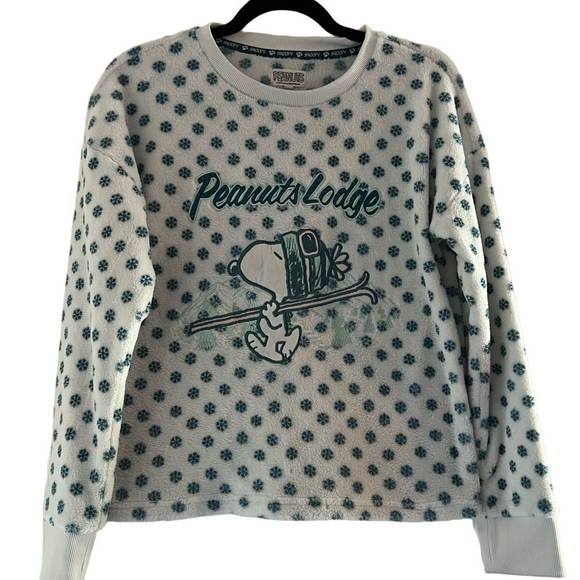 Peanuts Lodge Snoopy Paw Print Sweater - Blue and White - Picture 2 of 5